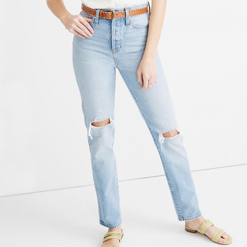 Madewell classic straight full-length jeans. 28